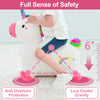 iPlay, iLearn Bouncy Pals Unicorn Horses, Toddler Girl Bouncing Animal Hopper, Inflatable Plush Hopping Toy, Outdoor Indoor Ride on Bouncer, Baby First Birthday Gift 18 Month 2 3 4 Year Old Kid
