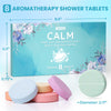 CalmNFiz Shower Steamers Aromatherapy - 8 Pack Set Shower Bombs Tablets in Gift Box with 8 Fragrances Essential Oil for Home Spa, Self-Care & Relaxation, Christmas Gifts Idea for Women and Men
