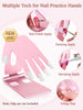 Practice Hand for Acrylic Nails, 2-in-1 Flexible Acrylic Nail Practice Hands for Nails Practice, Portable Mannequin Hands Fake Nail Hand for Manicure Beginners DIY Nail Practice Tool - Pink