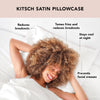 Kitsch Satin Pillowcase for Hair & Skin - Softer Than Silk Pillow Cases Cooling Satin Pillowcase with Zipper | Pillow Case Covers | Satin Pillow Cases Standard Size, Ivory, 1 Pack