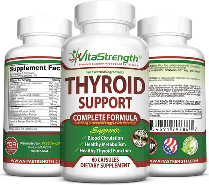 Thyroid Support - Complete Formula to Help Weight Loss & Improve Energy with Bladderwrack, Kelp, B12 & More- Thyroid Energy: Boost T4 to T3 Supplement