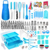 Makmeng Cake Decorating Tools Supplies Kit - 368Pcs Baking Supplies with Storage Case for Beginners - Icing Piping Bags and Tips Set For Cookies, Cupcake & Cake Frosting Fondant Decorating