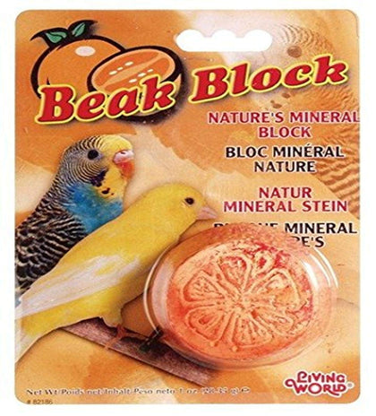 Living World Mineral Block, Orange (for Parakeets), 55 Grams