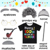 Miltrs Kids 100 Days of School Costume for Boys Old Man Costume Grandpa Dress up Accessories Happy 100 Days T-Shirt
