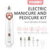 Professional Manicure Pedicure Kit, Electric Nail File Set, Cordless Electric Nail Drill Machine, 5 Speeds Hand Foot Care Tool for Nail Grind Trim Polish(White)