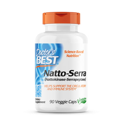 Doctor's Best Natto-Serra, Non-GMO, Vegan, Gluten Free, 90 Veggie Caps