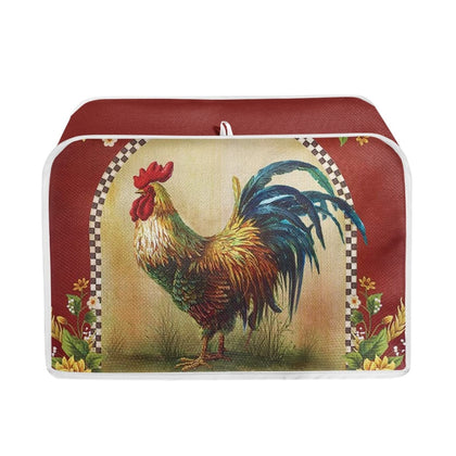 Salabomia Toaster Cover 2 Slice, Vintage Rooster Anti-Scratch Durable Bread Toaster Cover, Washable Toaster Dust Cover Keep Your Toaster from Stain Fingerprint Greasy, Red