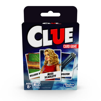 Hasbro Gaming Clue Card Game,3-4 Player Strategy Game,Travel Games,Christmas Stocking Stuffers for Kids Ages 8 and Up