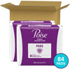 Poise Incontinence Pads & Postpartum Incontinence Pads, 5 Drop Maximum Absorbency, Long Length, 84 Count (2 Packs of 42), Packaging May Vary