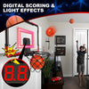 TOY Life LED Indoor Basketball Hoop for Kids, Kids Basketball Hoop for Room Over The Door Basketball Hoop Indoor Wall Mount with LED Scoreboard 4 Balls&Inflator, Basketball Game Toy for 3-9 Year Old