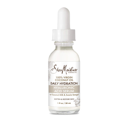 SheaMoisture Hyaluronic Acid Serum for Dry Skin 100% Virgin Coconut Oil Paraben Free Face Serum 1 fl oz
