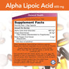 NOW Supplements, Alpha Lipoic Acid 600 mg with Grape Seed Extract & Bioperine®, Extra Strength, 120 Veg Capsules