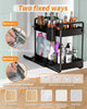Under Sink Sliding Storage Shelf, 2-Tier Large Capacity Under Cabinet Organizers?Latest Styles with Hooks and Silent Sliding Type?Easy to Install Under Sink Drawer Storage Rack for Bathroom Kitchen
