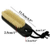 NewFerU Wooden Nail Brush Cleaner Black X 1 in 100% Natural Boar Bristle for Cleaning Hand Finger Foot Toe, Fingernail Toenail Scrub Brush for Men Women Kids Manicure Pedicure Care (with Rope)