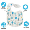 Zainpe 6Pcs Snap Muslin Cotton Bibs for Baby Bear Fox Deer Dog Bib Adjustable Machine Washable Burp Cloths with 6 Absorbent Soft Layers for Unisex Infant Newborn Toddler Drooling Feeding Teething
