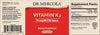 Dr. Mercola Vitamin K2, 30 Servings (30 Capsules), 180 mcg MK-7 Per Capsule, Dietary Supplement, Promotes Healthy Arterial Function, Non-GMO