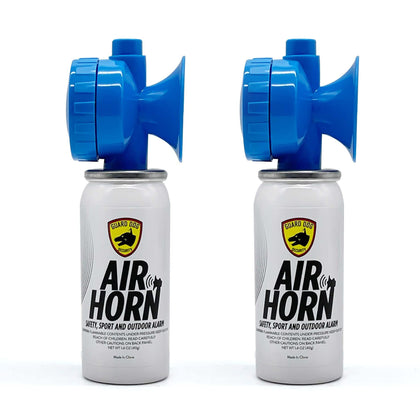 Guard Dog Security Air Horn for Boating, Sporting events & Outdoor alarm - Very Loud Canned Boat Accessories - 120 dB can be heard 1 mile away - 1.4oz Can (2Pack 1.4oz Can (Horns included))