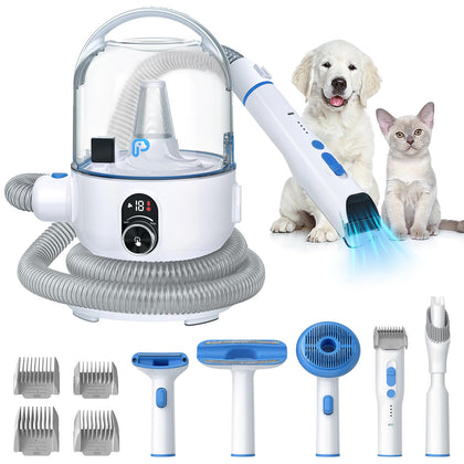 AsyPets Pet Grooming Vacuum Kit, Dog Clippers for Grooming,Cat Hair Brush Shedding Trimmer Supplies Tool,15Kpa Super Suction Power