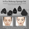 14 Pcs Makeup Sponge Set, Beauty Sponges Blender with 4 Pcs Powder Puff and 4 Pcs Mini Make up Sponges for Liquid,Foundation,Powder,Concealer,Cream (Black)