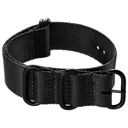 Ritche 20mm Black Military Ballistic Nylon Strap With Black Heavy Buckle Bands for Omega x Swatch Moonswatch Compatible with Timex Weekender Watch Band, Valentine's day gifts for him or her