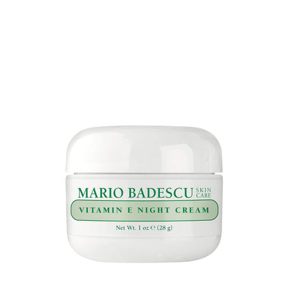 Mario Badescu Vitamin E Night Cream, Anti Wrinkle Face Cream for Dry or Sensitive Skin, Facial Skin Care Infused with Ultra-Rich Skin-Softening Oils, 1 Oz