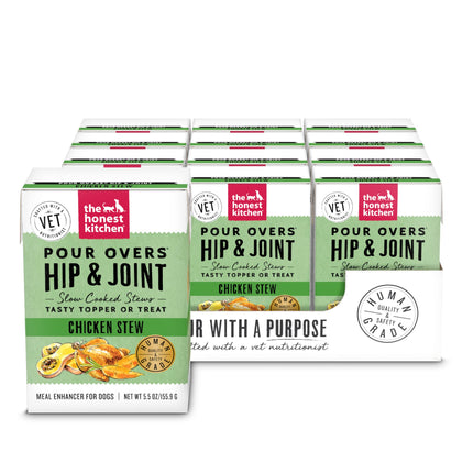 The Honest Kitchen Functional Pour Overs: Hip & Joint Support - Chicken Stew Dog Food Topper, 5.5 oz x12