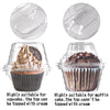 NPLUX 50 Pack Individual Cupcake Containers Plastic Cupcake Boxes Cupcake Holders Stackable Deep Dome Cupcake Carrier