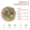 FESHFEN Messy Bun Hair Piece Curly Wavy Large Hair Bun Scrunchies Extensions Light Ash Brown & Bleach Blonde Synthetic Tousled Updo Hairpieces for Women Girls
