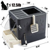 Vealind Foldable Cat Litter Box with Sifting Lid Covered Kitten Litter Box with Kitty Litter Scoop and 2 in 1 Brush, Easy to Clean Litter Pan, Enclosed Cats Litter Tray