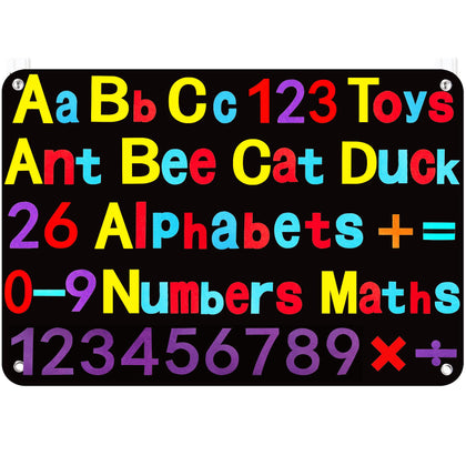 Alphabets ABC Learning Toys Flannel-Board for Toddlers 107 Pieces Felt-Letters-Numbers Preschool Learning ABC Math Colors 3.5 Ft Wall Hang Classroom Activity
