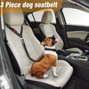 3 Piece Set Dog Seat Belt Retractable Dog Car Seatbelts Adjustable Pet Seat Belt for Vehicle Headrest Restraint Adjustable Heavy Duty & Elastic & Durable Car Harness for Dogs