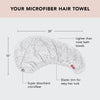 Kitsch Microfiber Hair Towel Wrap for Women - Quick Dry Towel | Microfiber Towel for Hair | Hair Drying Towel Wrap for Long Hair| Hair Towels | Hair Turban Towel for Wet Hair (Micro Dot)