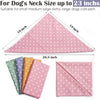 4PCS Fall Dog Bandanas Birthday Cute Soft Cotton Puppy Cat Scarfs Washable Daily Handkerchief Pink Green Blue Orange Comfortable Gifts, Adjustable Accessories for Small Medium Large Girl Boy Pup Pet