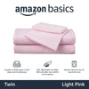 Amazon Basics Kid's Soft Easy-Wash Lightweight Microfiber 3-Piece Sheet Set, Twin, Light Pink, Solid