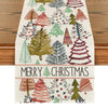 Artoid Mode Xmas Trees Lamp Boho Merry Christmas Table Runner, Seasonal Winter Holiday Kitchen Dining Table Decoration for Outdoor Home Party 13x72 Inch