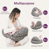 Yoofoss Nursing Pillow for Breastfeeding, Plus Size Breastfeeding Pillows, Breast Feeding Pillows for Mom and Baby with Adjustable Waist Strap and Removable Cover, Arrow Grey