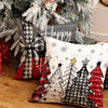 GEEORY Christmas Pillow Covers 18 x 18 Inch Set of 4, Xmas Trees Merry & Bright Happy Holidays Joy Throw Pillowcases Farmhouse Cushion Cases Decorative Party Decoration for Home Sofa G418-18