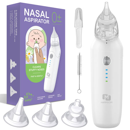 Electric Nasal Aspirator for Baby, 3 Different Nose Suction Nozzles, 3 Modes Nose Sucker for Baby, Deeply Nose Cleaner The Booger/Mucus/Snot, Babies Toddlers Newborn Essentials