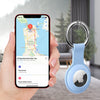 ColorCoral Case for AirTags Ultra Light Silicone Sleeve for AirTags Durable Anti-Scratch Protective Skin Cover with Anti-Losing Keychain Ring Accessory Compatible with Apple AirTags Lightblue
