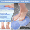 1 Pcs Shower Back & Foot Scrubber,Wall Mounted Back Scrubber Silicone Bath Massage Cushion Brush with Suction Cups,Bathroom Wash Foot Mat Exfoliating Dead Skin Foot Brush (L-Blue)
