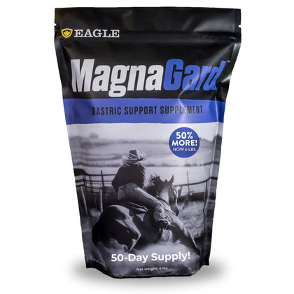 MagnaGard Gastric Support Supplement for Horses | Relieves Ulcers, Calming Supplement, Magnesium & Other Vital Minerals | Powder, 6 Pound Bag, 45-Day Supply | by Eagle Equine