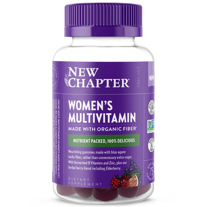 New Chapter Womens Multivitamin Gummies - 66% Less Sugar, Womens Gummy Vitamins with Vitamin C, D3 & Zinc, Non-GMO, Gluten Free, Berry-Citrus, 75ct