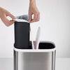 Joseph Joseph Split Step Trash Can Recycle Bin Dual Compartments Removable Buckets, 1.6 Gallon/6 Liter, Stainless Steel