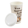 Amazon Basics Paper Hot Cups with Lids, Café Design, 16 oz, 100-Count