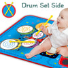 PRAGYM Baby Toys for 1 Year Old Boys & Girls, 2 in 1 Musical Toys, Toddler Piano & Drum Mat with 2 Sticks, Learning Floor Blanket, Birthday Gifts for 1 2 3 Year Old Boys & Girls
