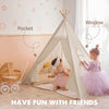 Tiny Land Teepee Tent for Kids Indoor, Canvas Toddler - Girls & Boys, Washable Tipi Boho Fodable Play