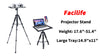 Facilife Projector Tripod Stand, Laptop Tripod Stand, Outdoor Projector Stand Adjustable Tall from 17.6 to 51.4 Inches, Multi-Purpose Portable Projector Stand Laptop Floor Stand for Laptop, DJ
