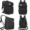 QT&QY 45L Military Tactical Backpacks Molle Army Assault Pack 3 Day Bug Out Bag Hiking Treeking Rucksack black