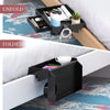 SOLEJAZZ Bedside Shelf for Bed, Foldable Bunk Bed Shelf Clip On Nightstand with Drawer, Top Bunk Organizer Bedroom Nightstand, Black