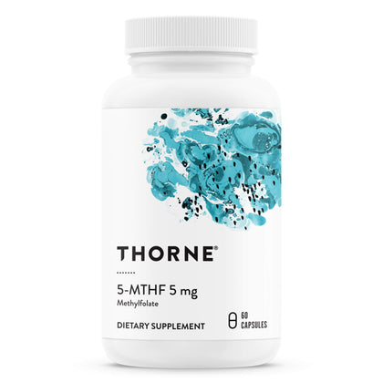 THORNE 5-MTHF 5mg - Methylfolate (Active B9 Folate) Supplement - Supports Cardiovascular Health, Fetal Development, Nerve Health, Methylation, and Homocysteine Levels - 60 Capsules